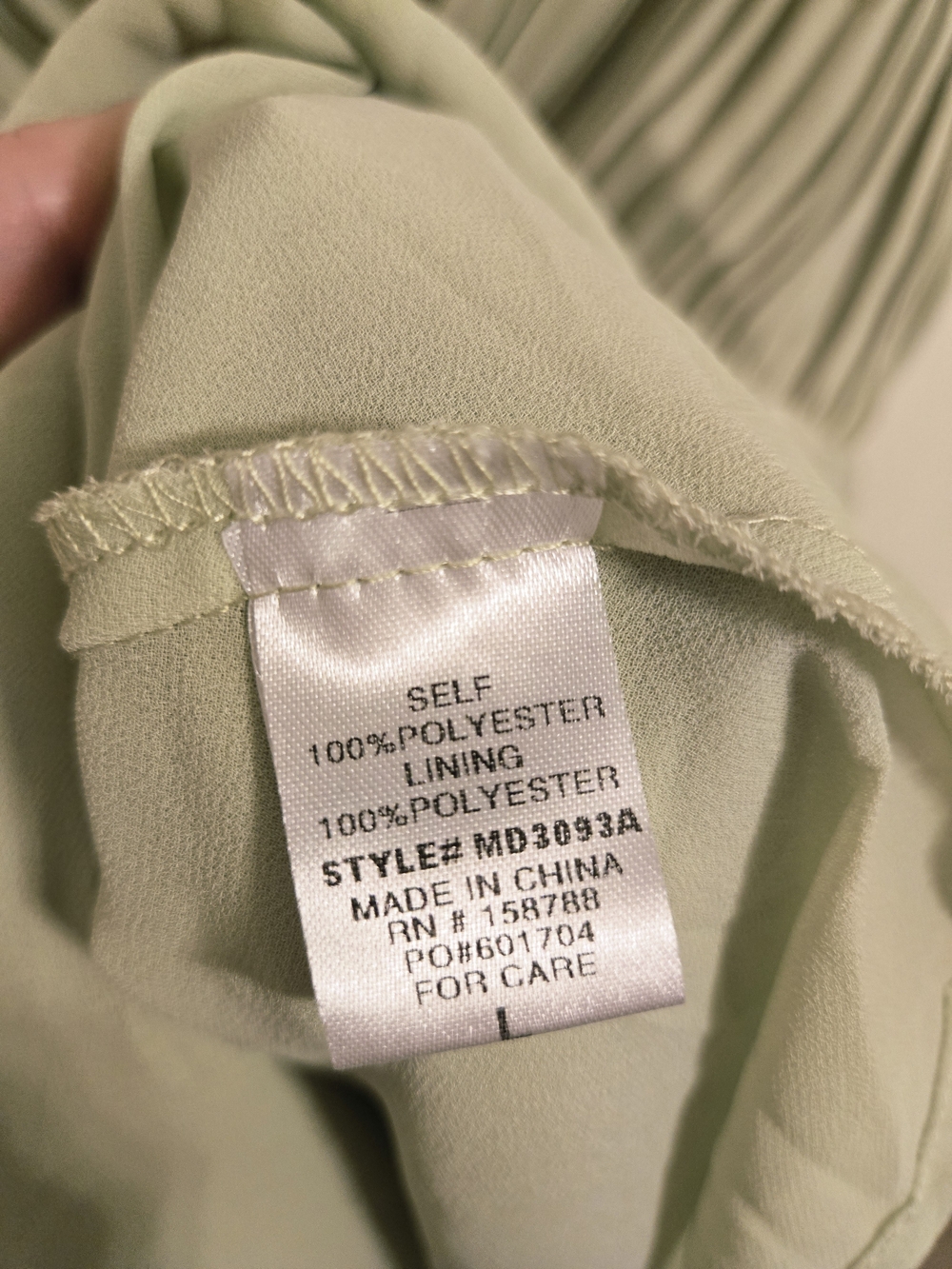 Mable Light Green Ruffle Mini Dress Size Large - Picture 5 of 6